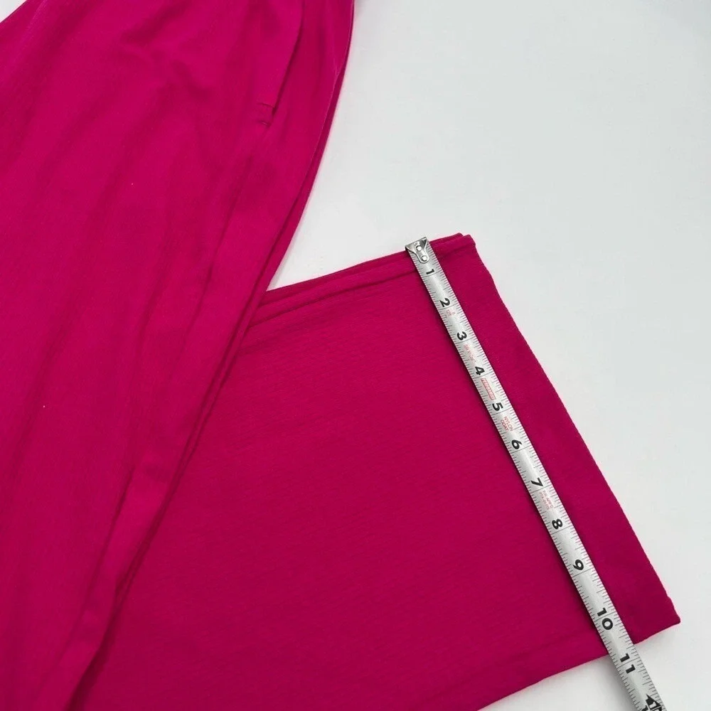 CRZ YOGA Womens Hot Pink Ribbed Wide Leg Lounge Pants High Waisted‎ Small NEW